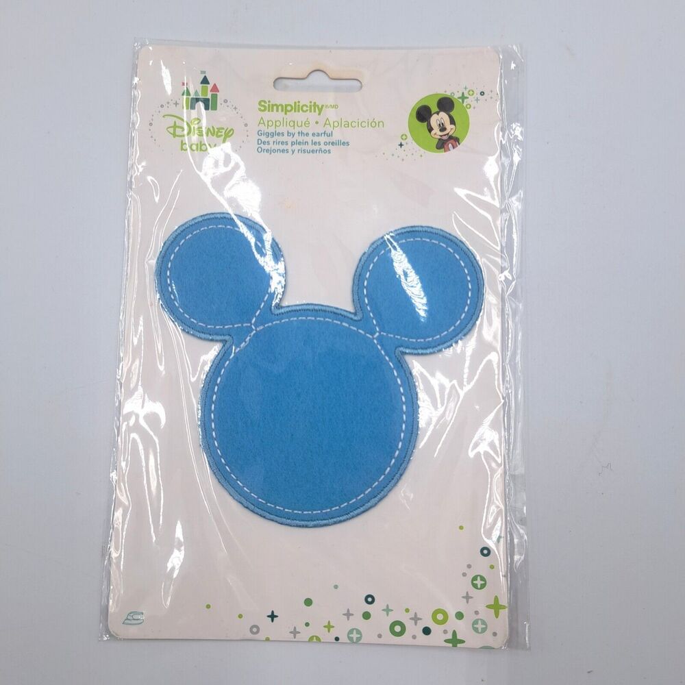 NEW Simplicity Disney Mickey Head Iron On Applique Blue